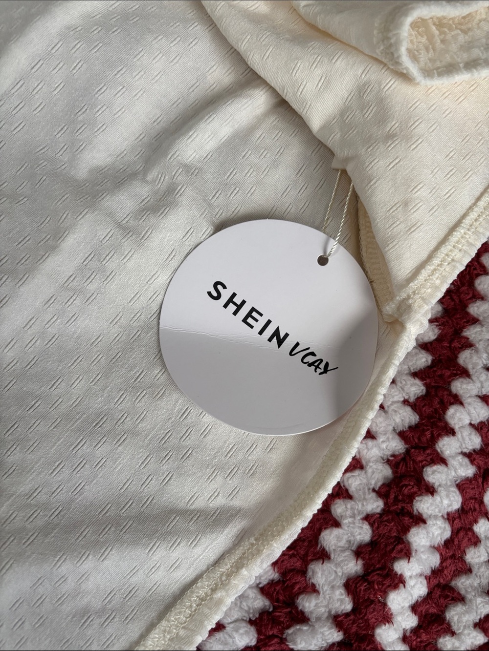 SHEIN Strapless Cream Textured Maxi Dress - Picture 2 of 2